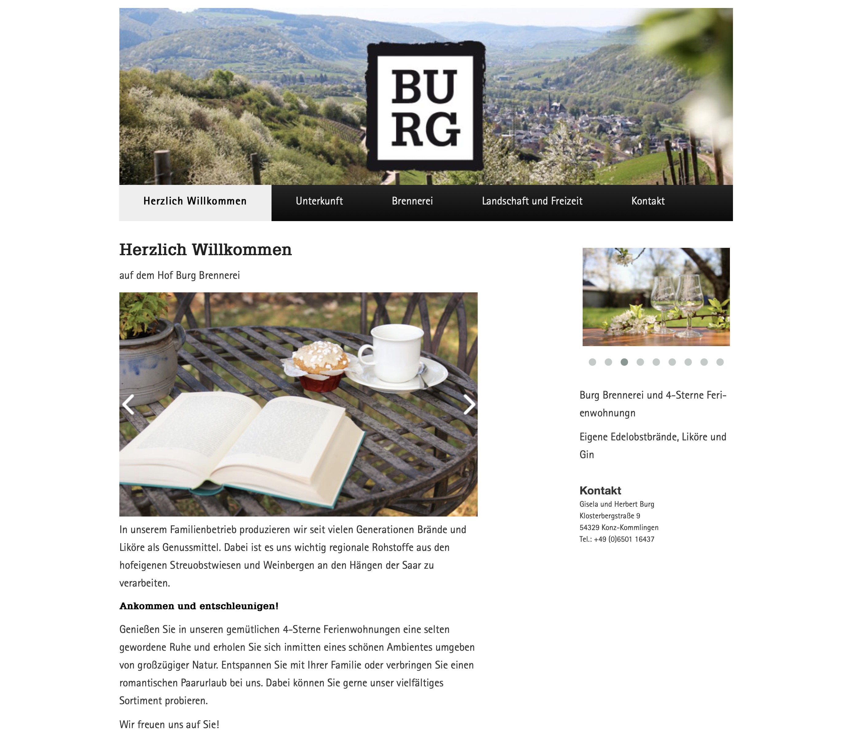 Neue Webseite Burgbrennerei