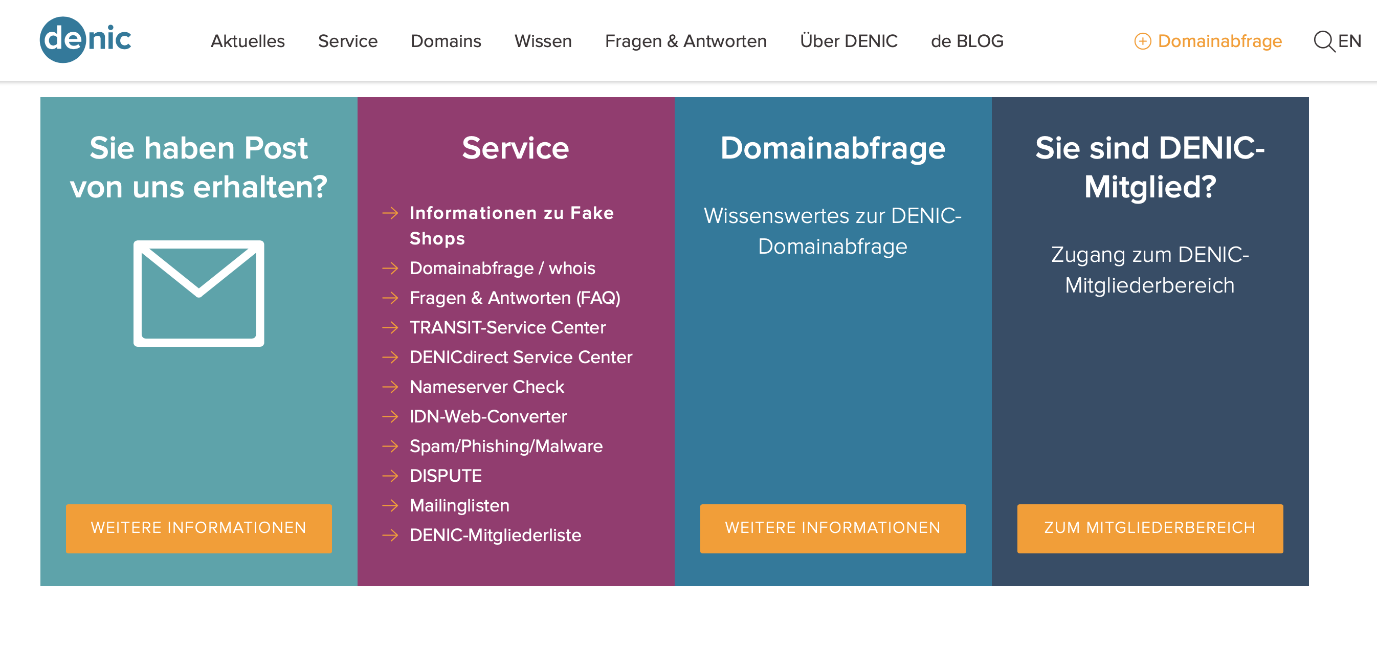 Hinweis zu Domain Registrierungen